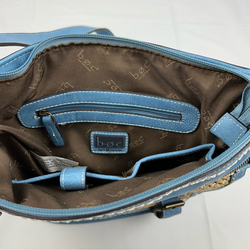 BOC Born Concept Crossbody Shoulder Purse Faux Leather Blue Denim Color - Picture 5 of 13